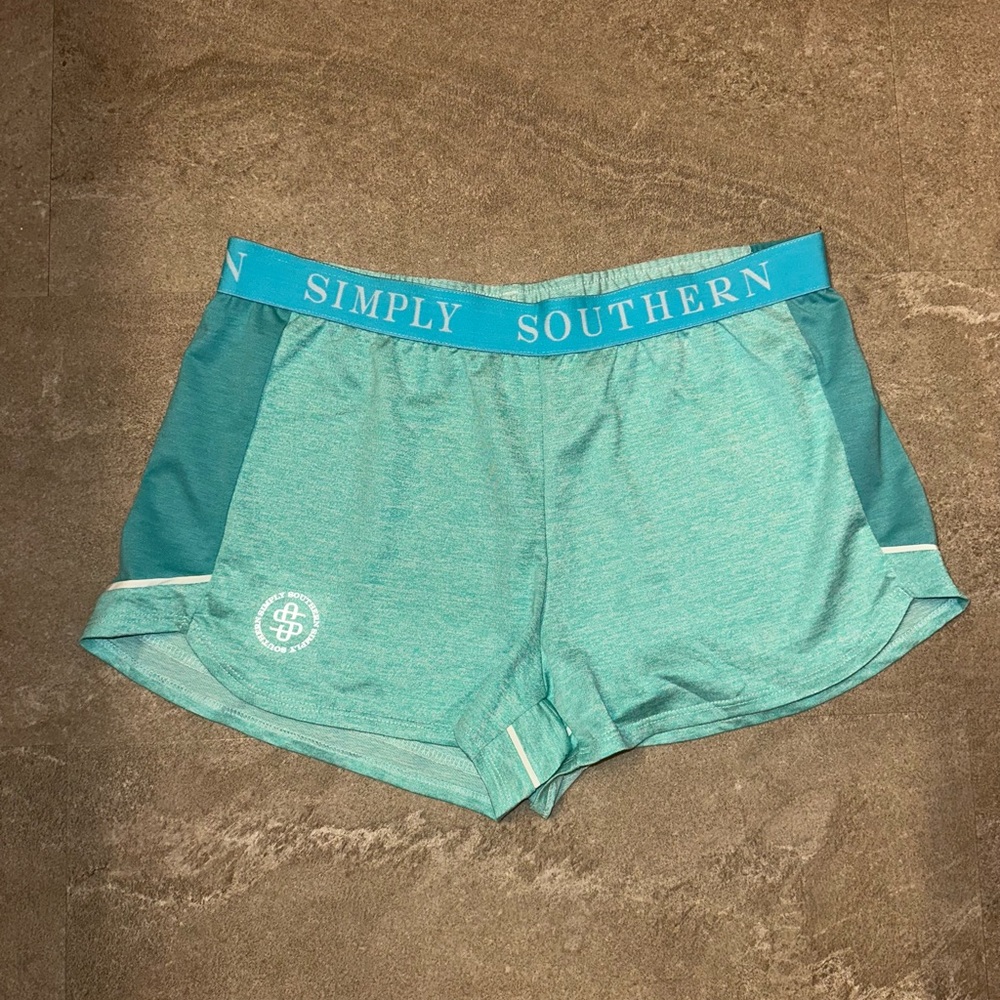 Simply Southern Aqua Women's Athletic Shorts